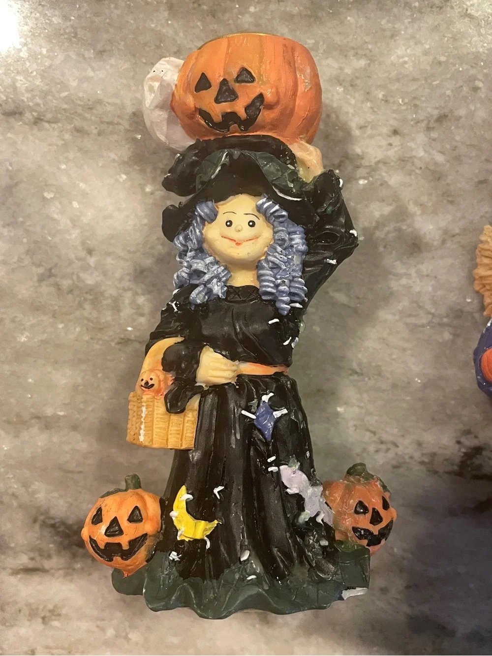 Halloween Witch Taper Candle Holders Set of 2